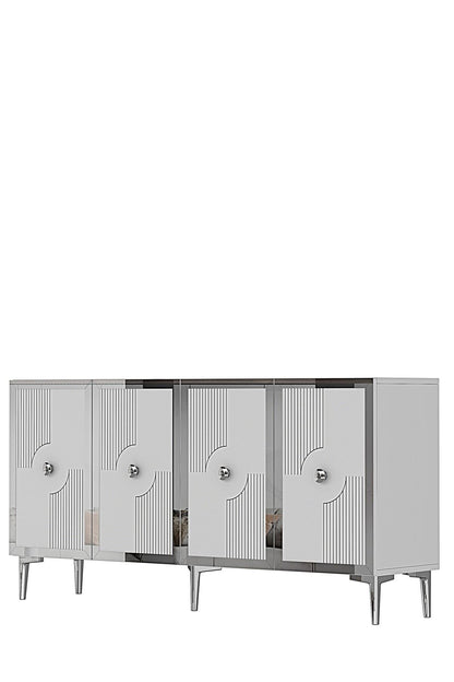 Κονσόλα Μπουφές 125x75x32 εκ Λευκό / Ασημί 555CHM1562
