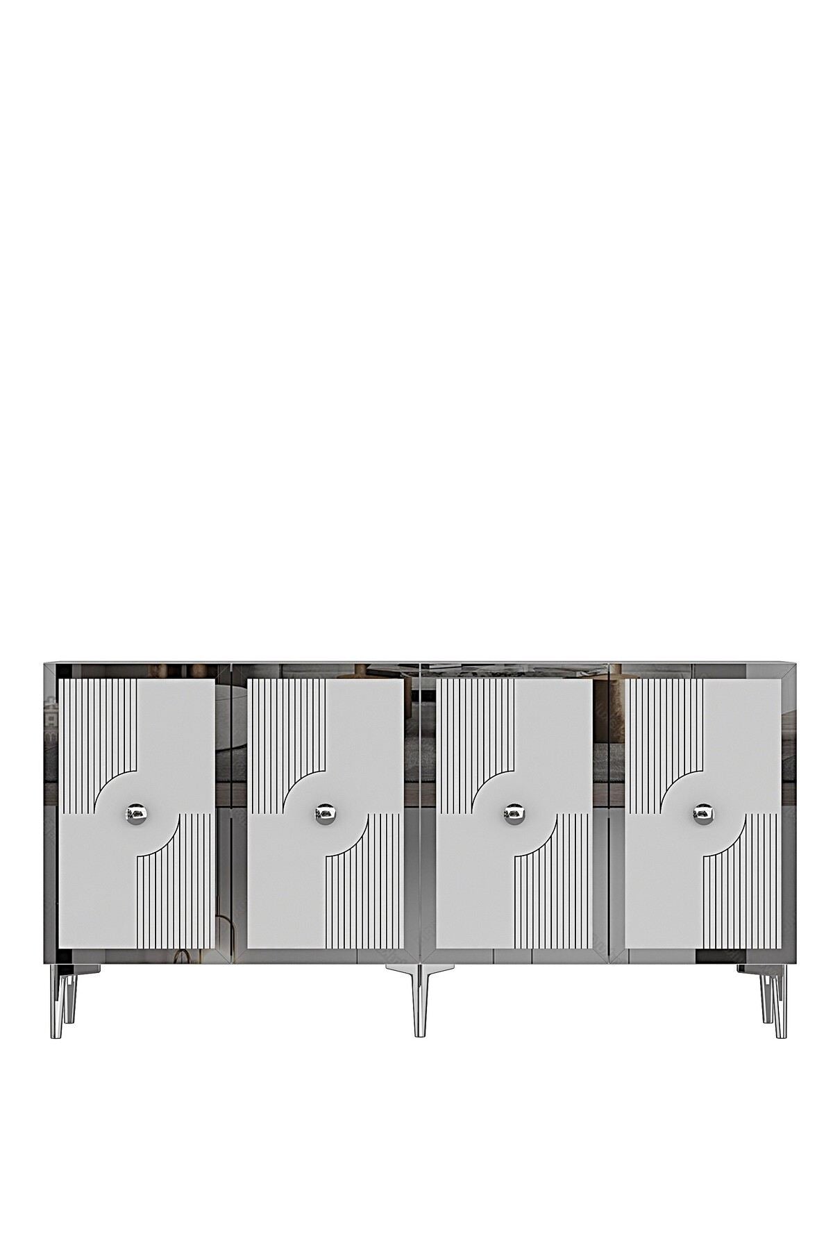 Κονσόλα Μπουφές 125x75x32 εκ Λευκό / Ασημί 555CHM1562