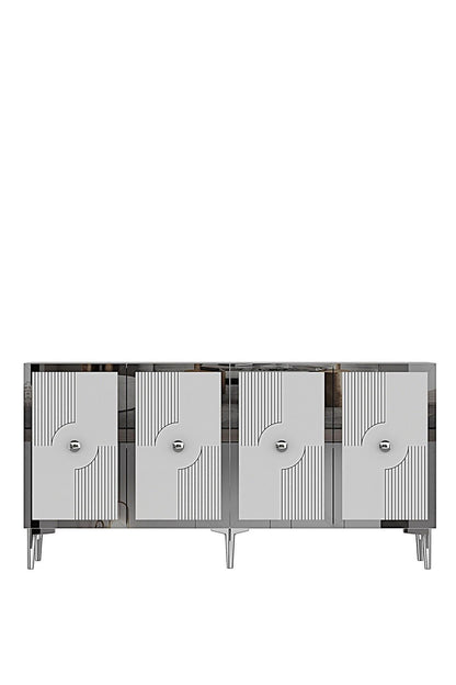 Κονσόλα Μπουφές 125x75x32 εκ Λευκό / Ασημί 555CHM1562