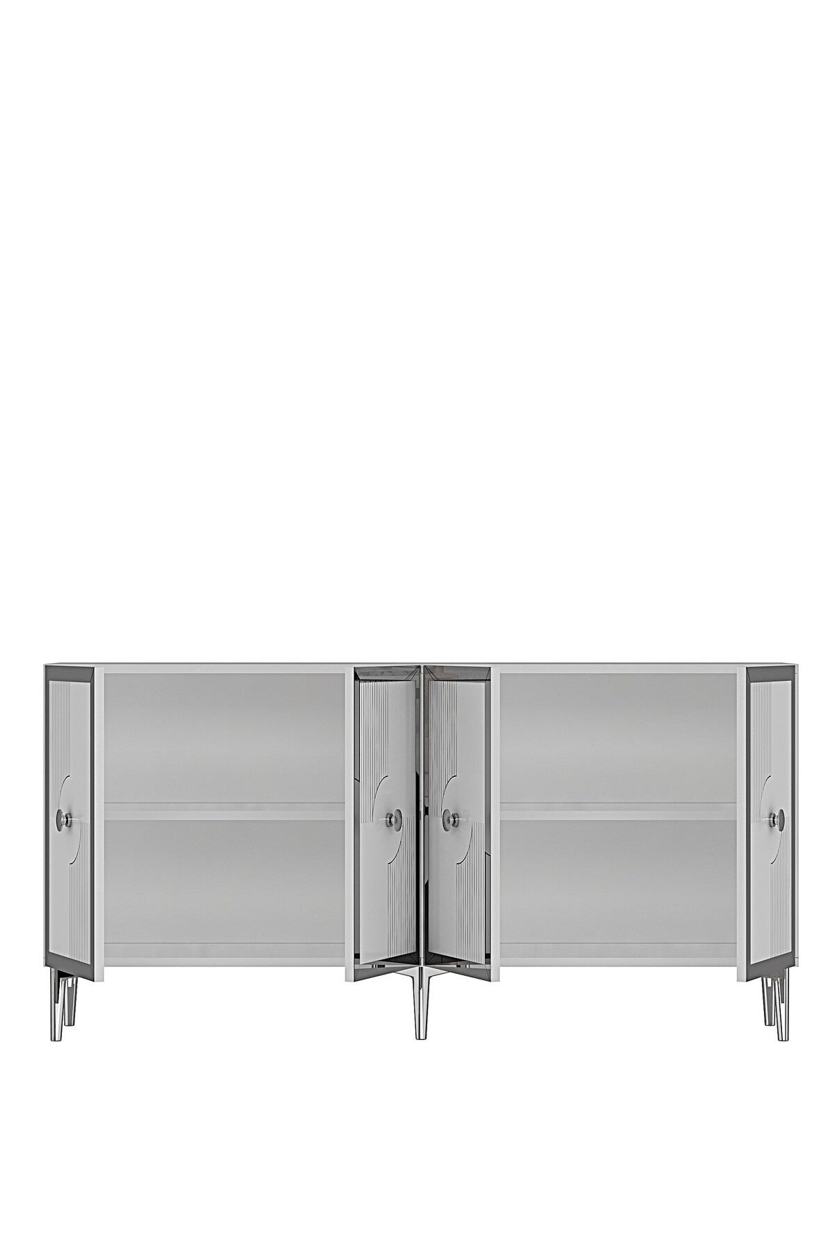 Κονσόλα Μπουφές 125x75x32 εκ Λευκό / Ασημί 555CHM1562