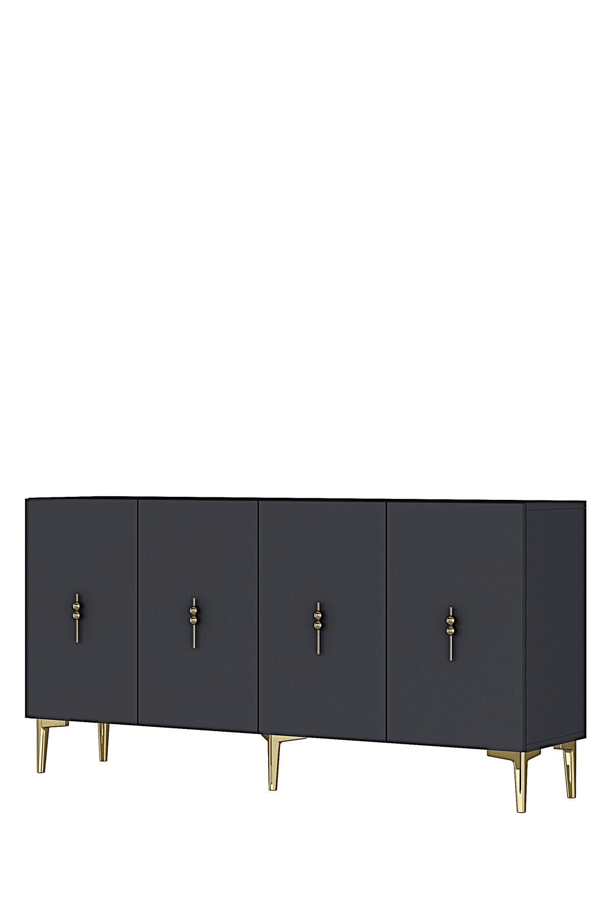 Κονσόλα Μπουφές 125x75x32 εκ Ανθρακί / Χρυσό 555CHM1565