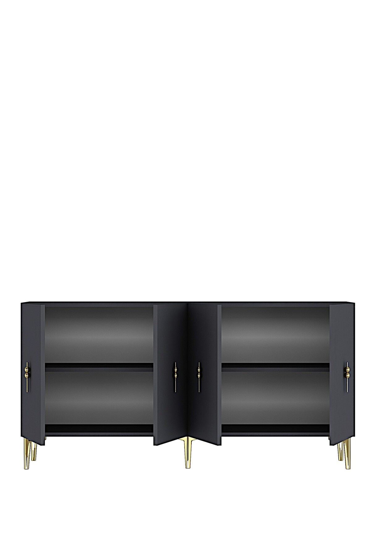 Κονσόλα Μπουφές 125x75x32 εκ Ανθρακί / Χρυσό 555CHM1565