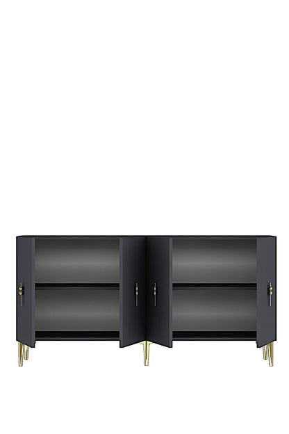 Κονσόλα Μπουφές 125x75x32 εκ Ανθρακί / Χρυσό 555CHM1565