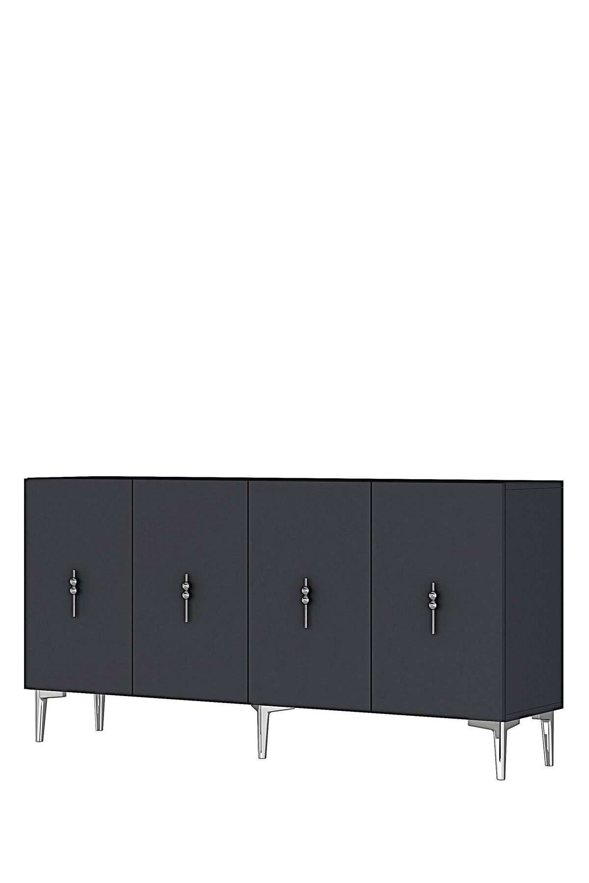 Κονσόλα Μπουφές 125x75x32 εκ Ανθρακί / Ασημί 555CHM1566
