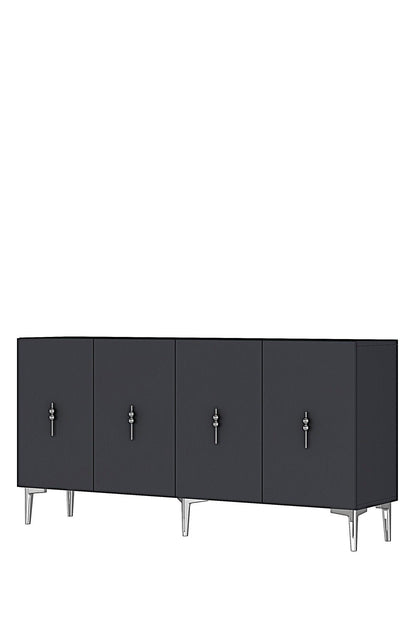 Κονσόλα Μπουφές 125x75x32 εκ Ανθρακί / Ασημί 555CHM1566