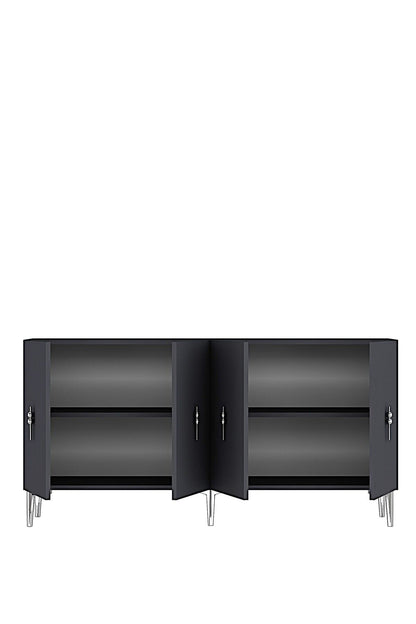 Κονσόλα Μπουφές 125x75x32 εκ Ανθρακί / Ασημί 555CHM1566