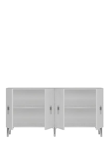 Κονσόλα Μπουφές 125x75x32 εκ Λευκό / Ασημί 555CHM1568