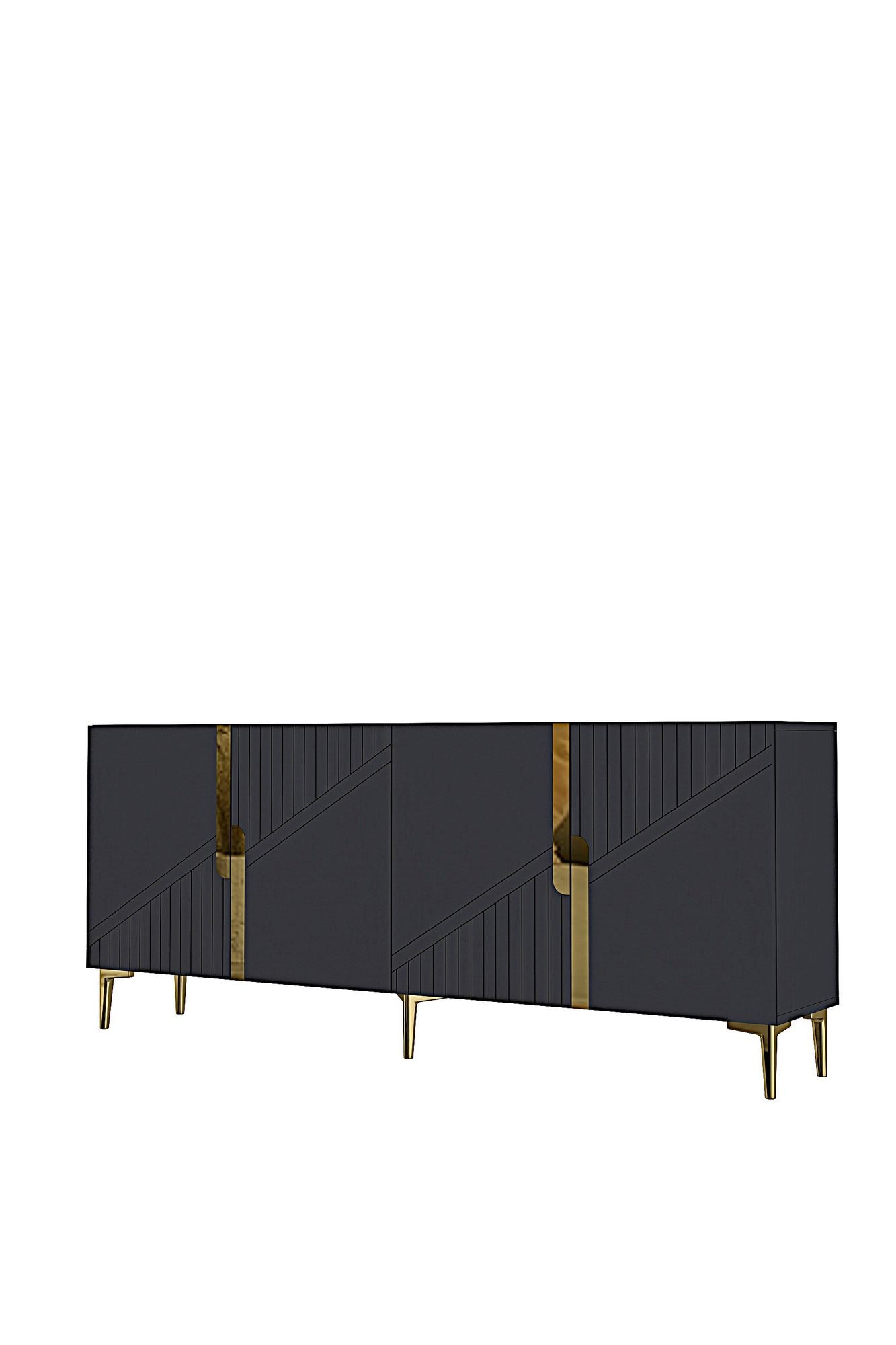 Κονσόλα Μπουφές 125x75x32 εκ Ανθρακί / Χρυσό 555CHM1571