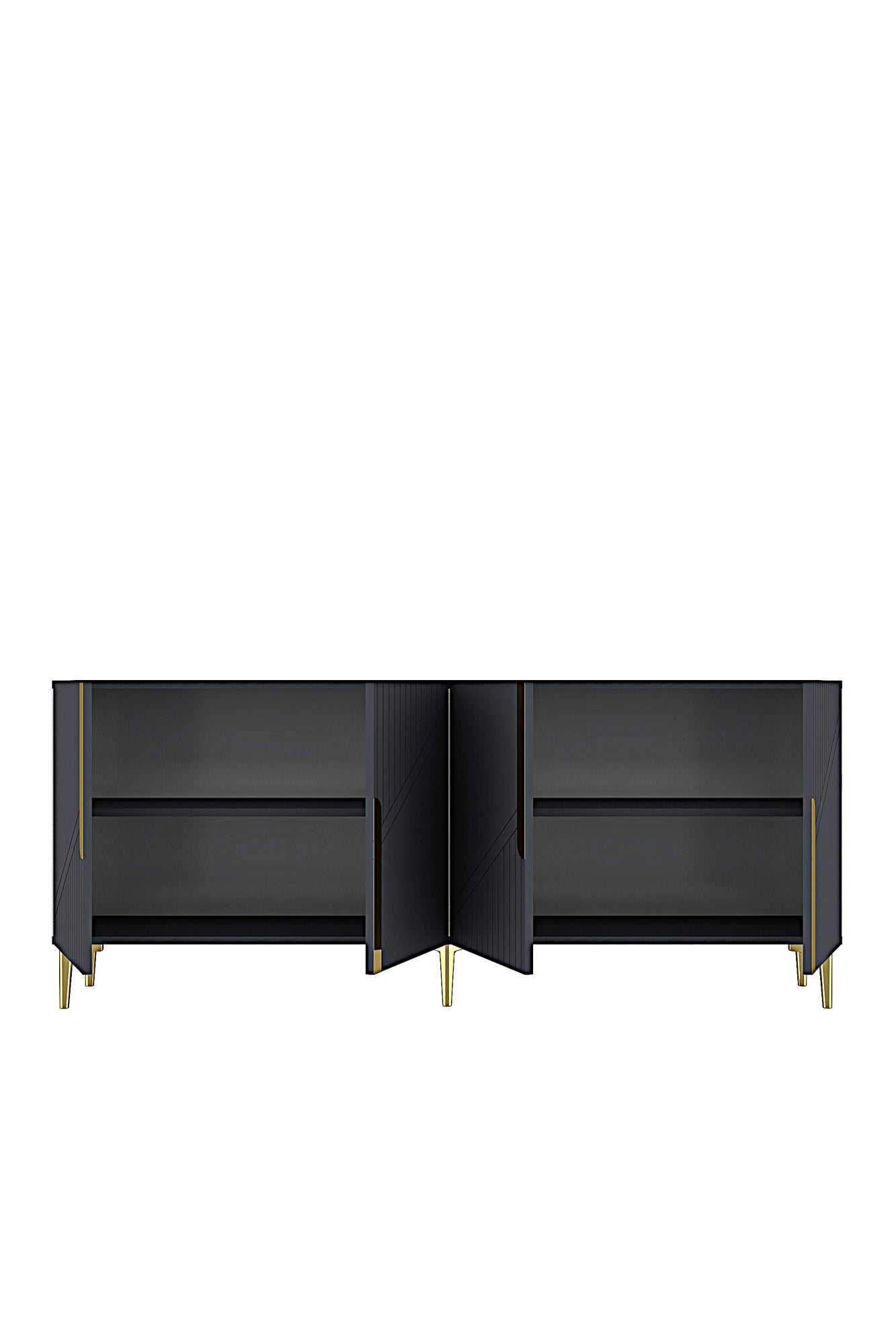 Κονσόλα Μπουφές 125x75x32 εκ Ανθρακί / Χρυσό 555CHM1571