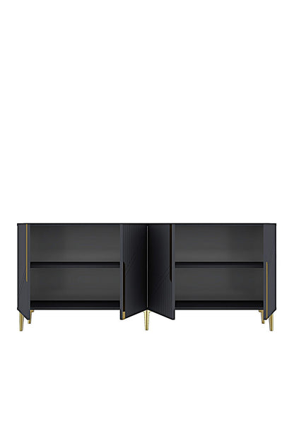 Κονσόλα Μπουφές 125x75x32 εκ Ανθρακί / Χρυσό 555CHM1571