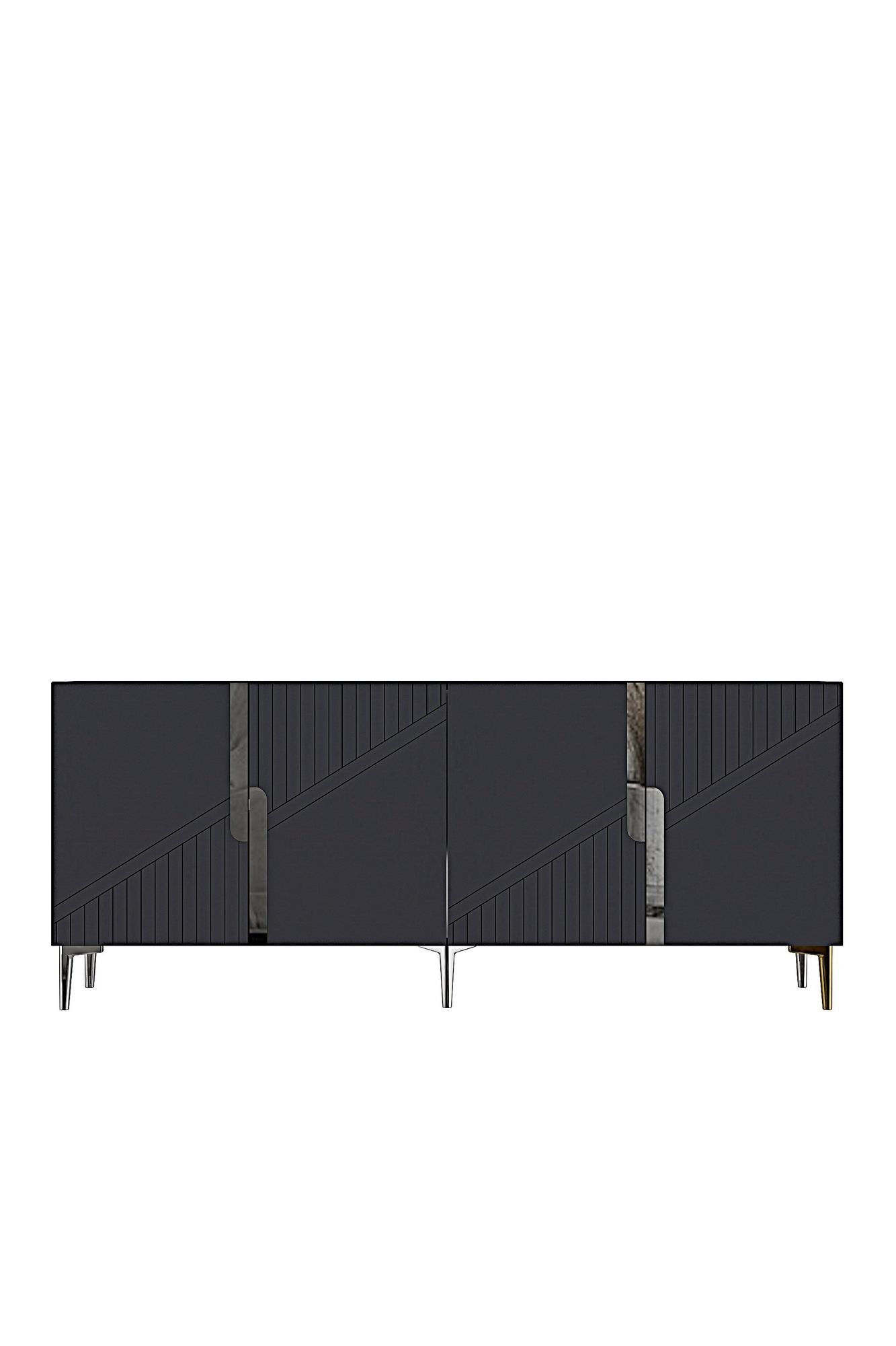 Κονσόλα Μπουφές 125x75x32 εκ Ανθρακί / Ασημί 555CHM1572