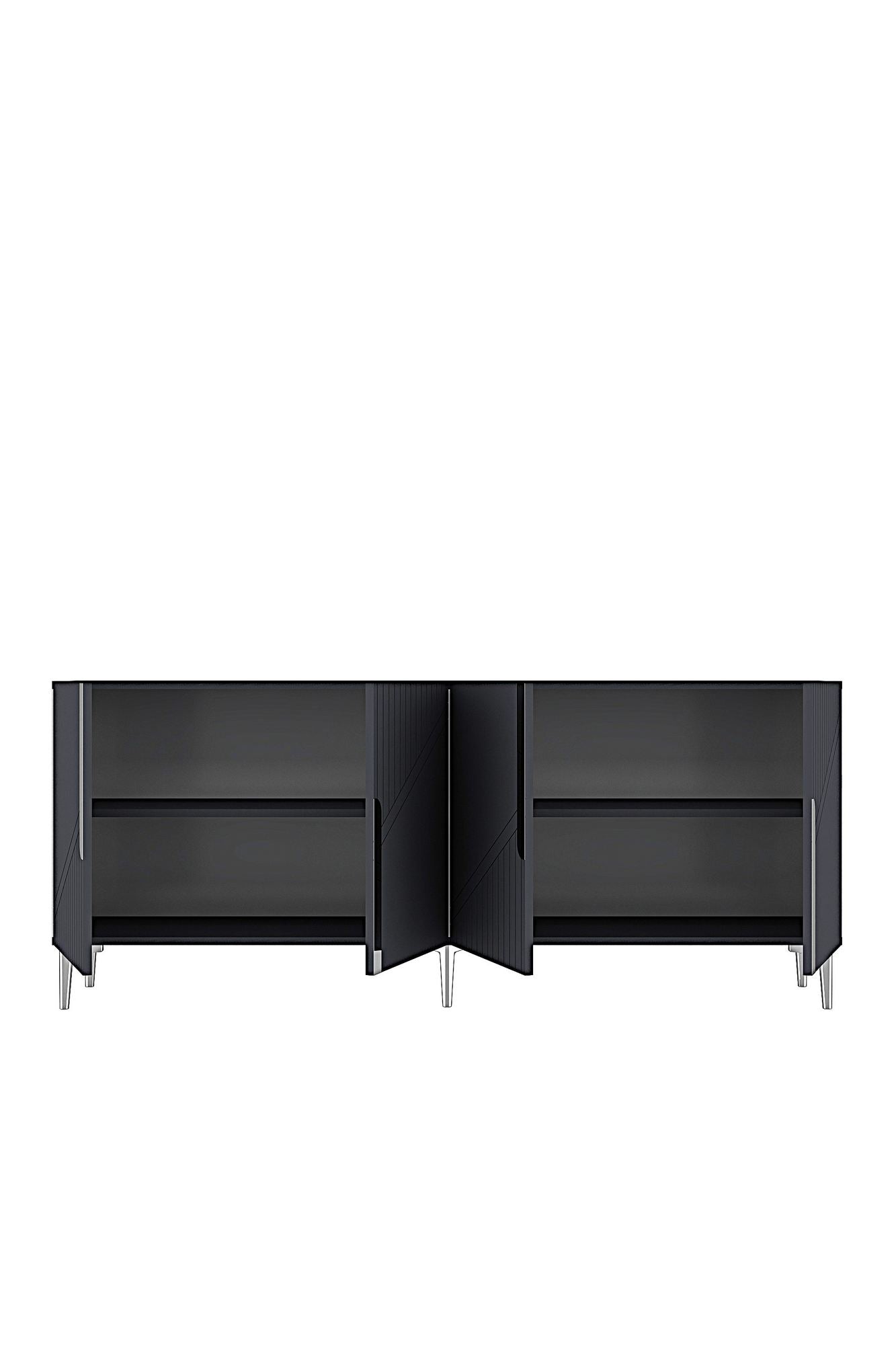 Κονσόλα Μπουφές 125x75x32 εκ Ανθρακί / Ασημί 555CHM1572