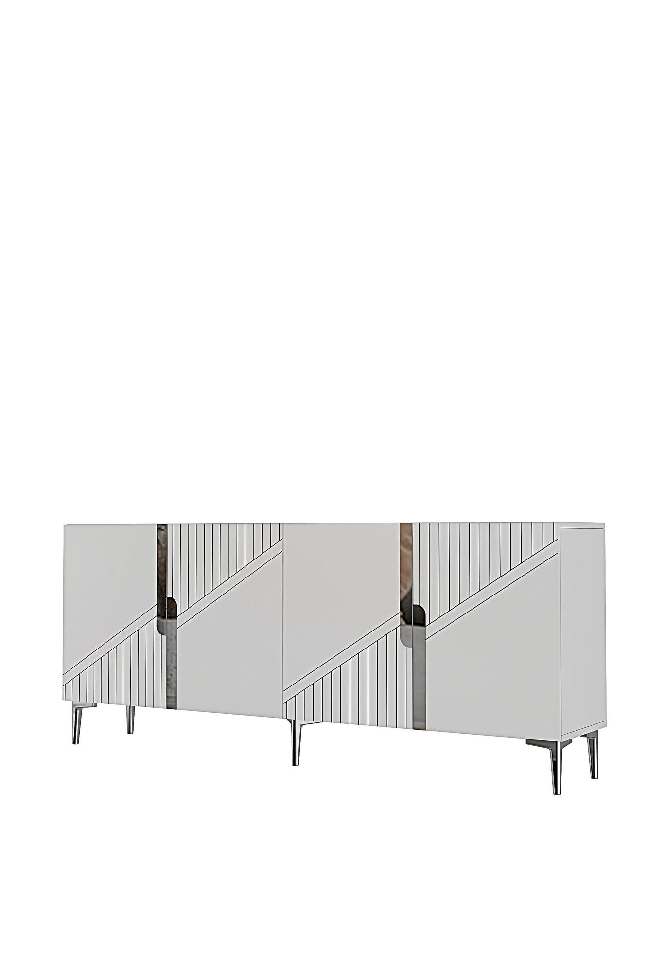 Κονσόλα Μπουφές 125x75x32 εκ Λευκό / Ασημί 555CHM1576