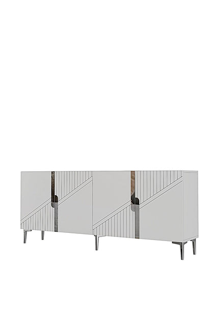 Κονσόλα Μπουφές 125x75x32 εκ Λευκό / Ασημί 555CHM1576