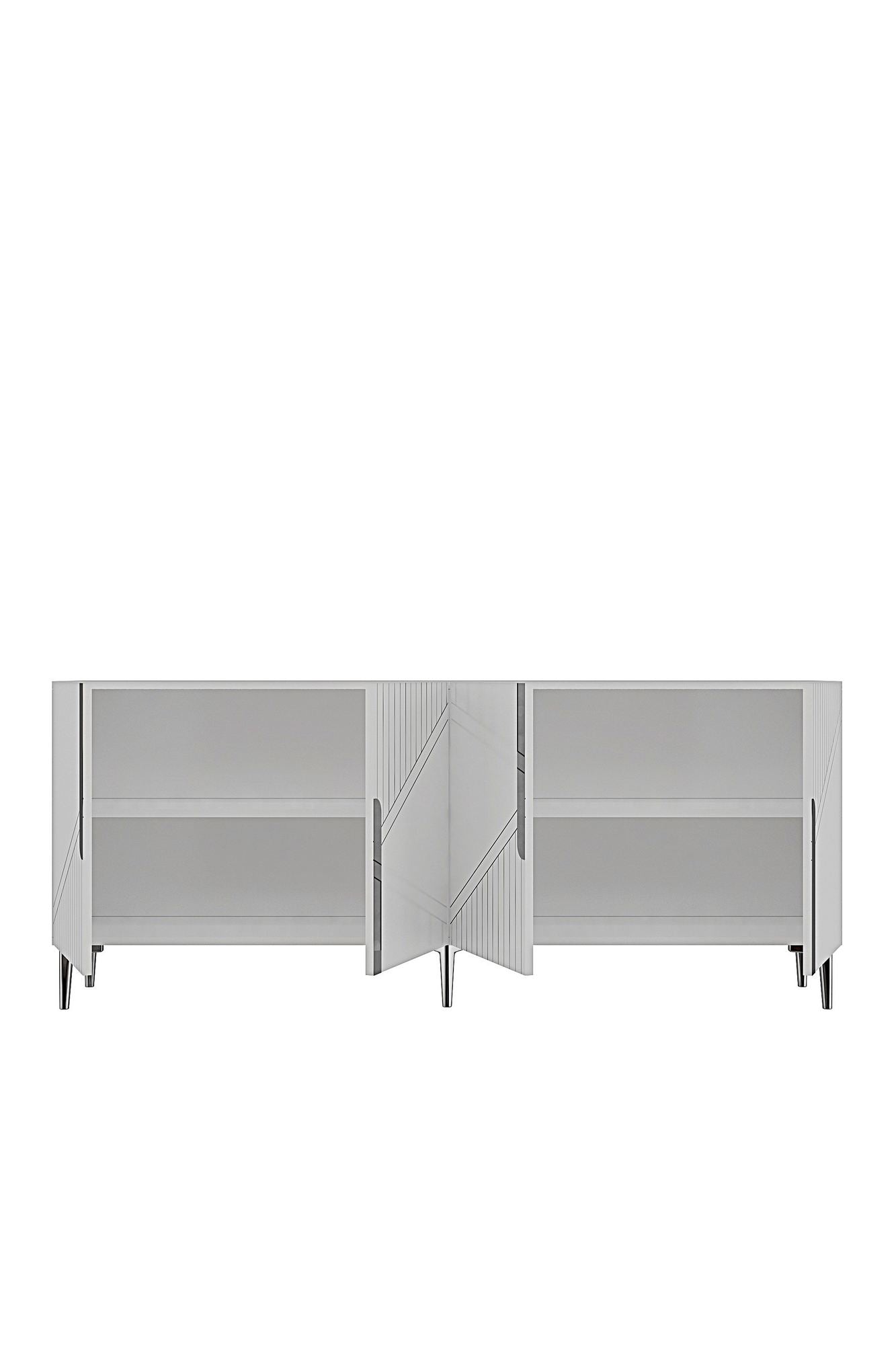 Κονσόλα Μπουφές 125x75x32 εκ Λευκό / Ασημί 555CHM1576