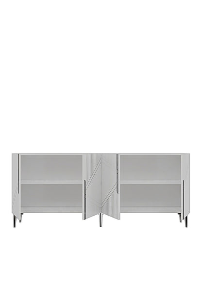 Κονσόλα Μπουφές 125x75x32 εκ Λευκό / Ασημί 555CHM1576