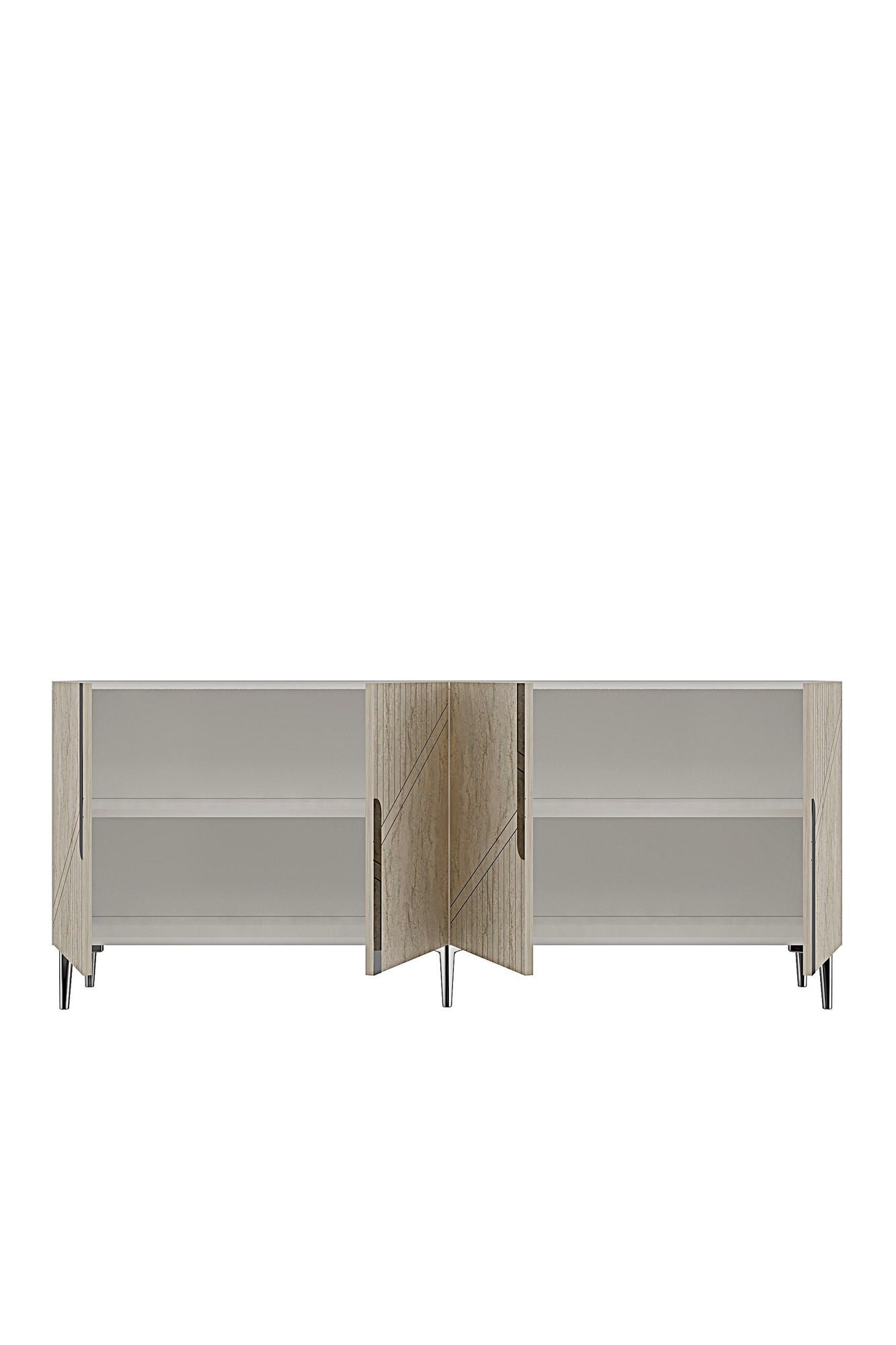 Κονσόλα Μπουφές 125x75x32 εκ Λευκό / Ασημί 555CHM1578