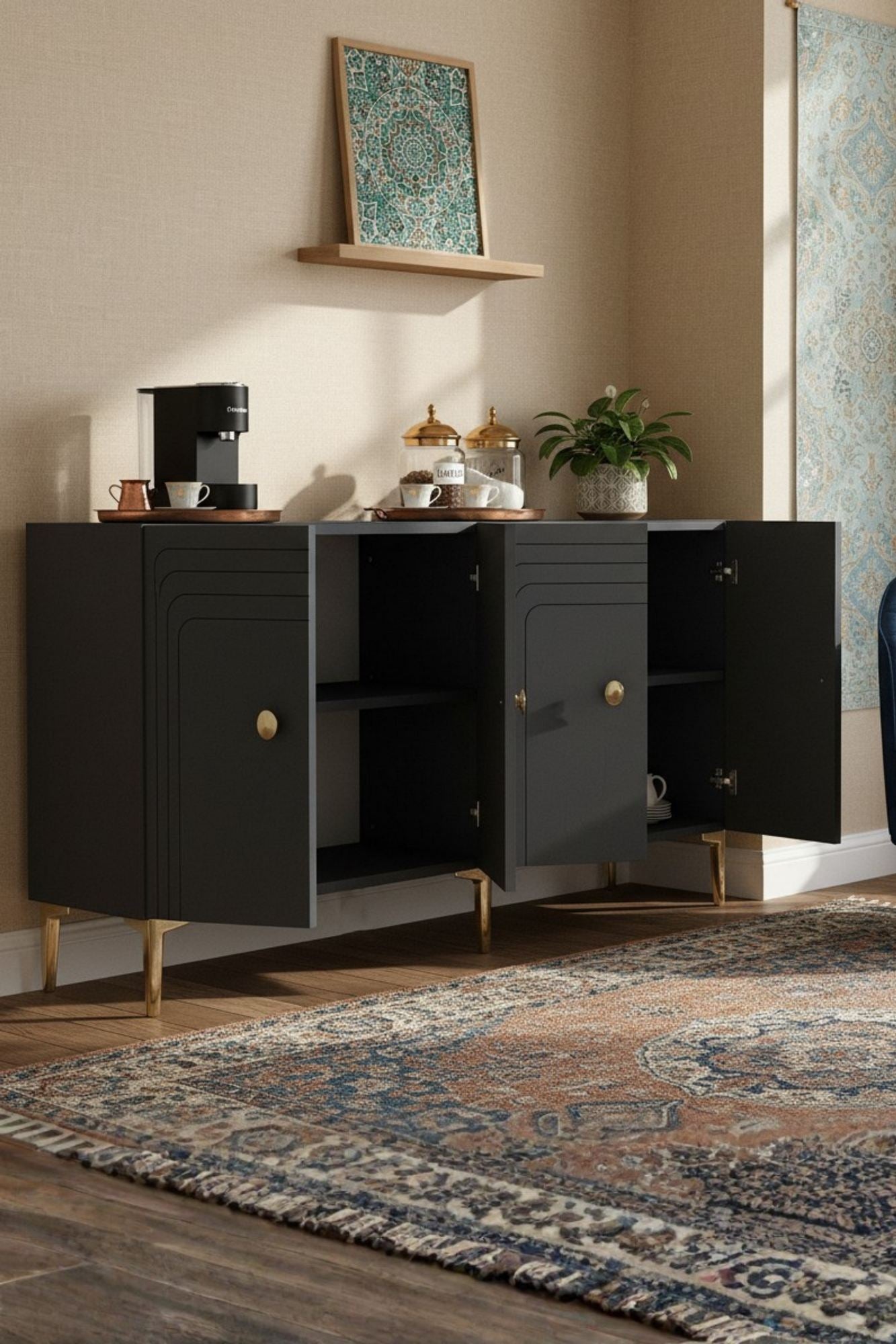 Κονσόλα Μπουφές 150x75x32 εκ Ανθρακί 555CHM1581