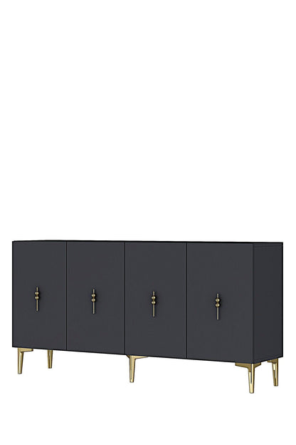 Κονσόλα Μπουφές 150x75x32 εκ Ανθρακί / Χρυσό 555CHM1587