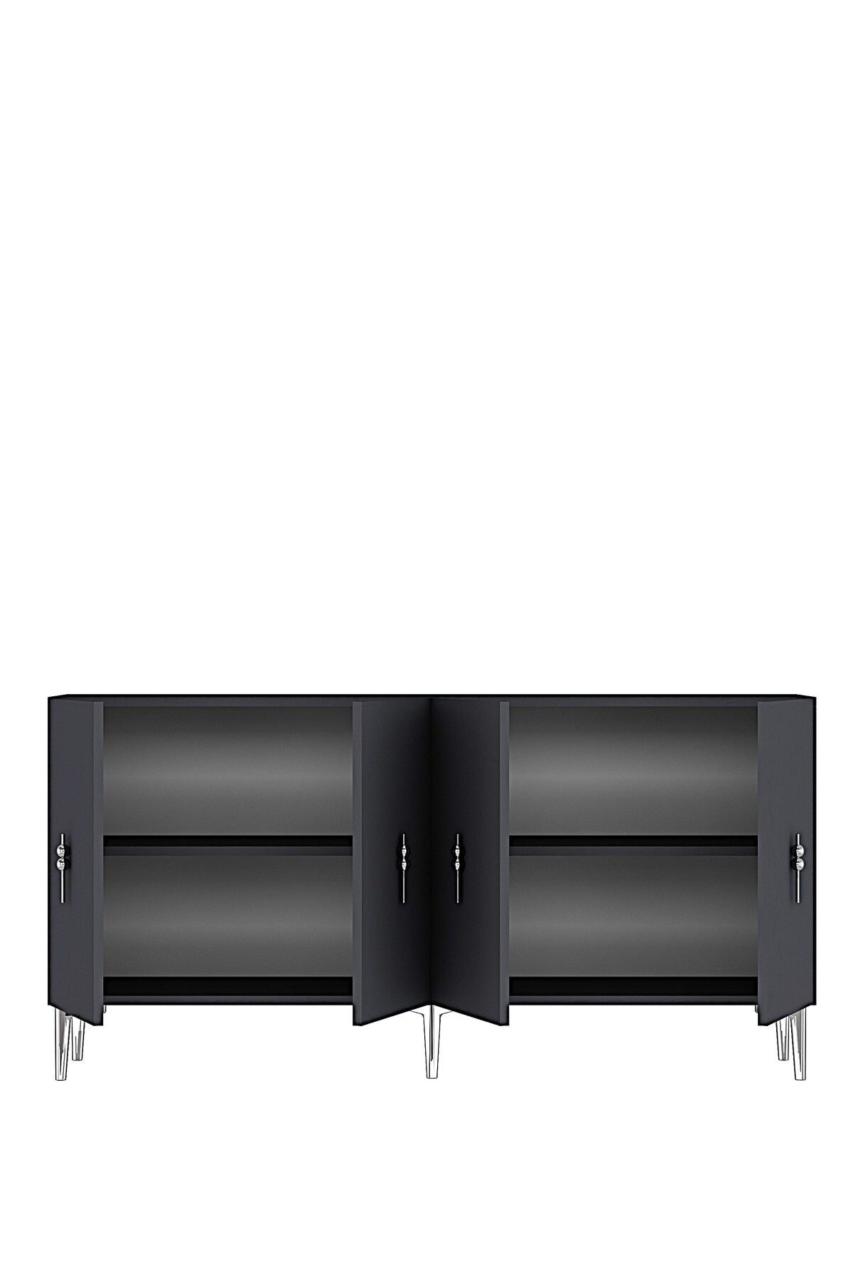 Κονσόλα Μπουφές 150x75x32 εκ Ανθρακί / Ασημί 555CHM1588