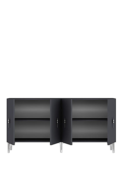 Κονσόλα Μπουφές 150x75x32 εκ Ανθρακί / Ασημί 555CHM1588