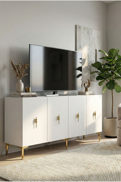 Κονσόλα Μπουφές 150x75x32 εκ Λευκό / Χρυσό 555CHM1589