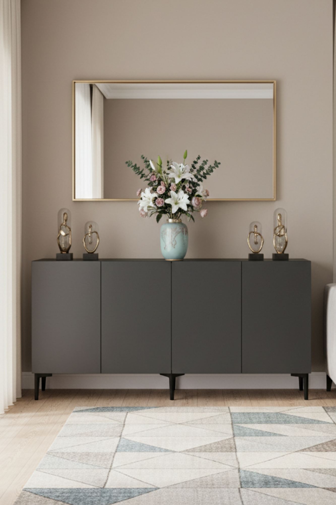 Κονσόλα Μπουφές 150x75x32 εκ Ανθρακί 555CHM1597