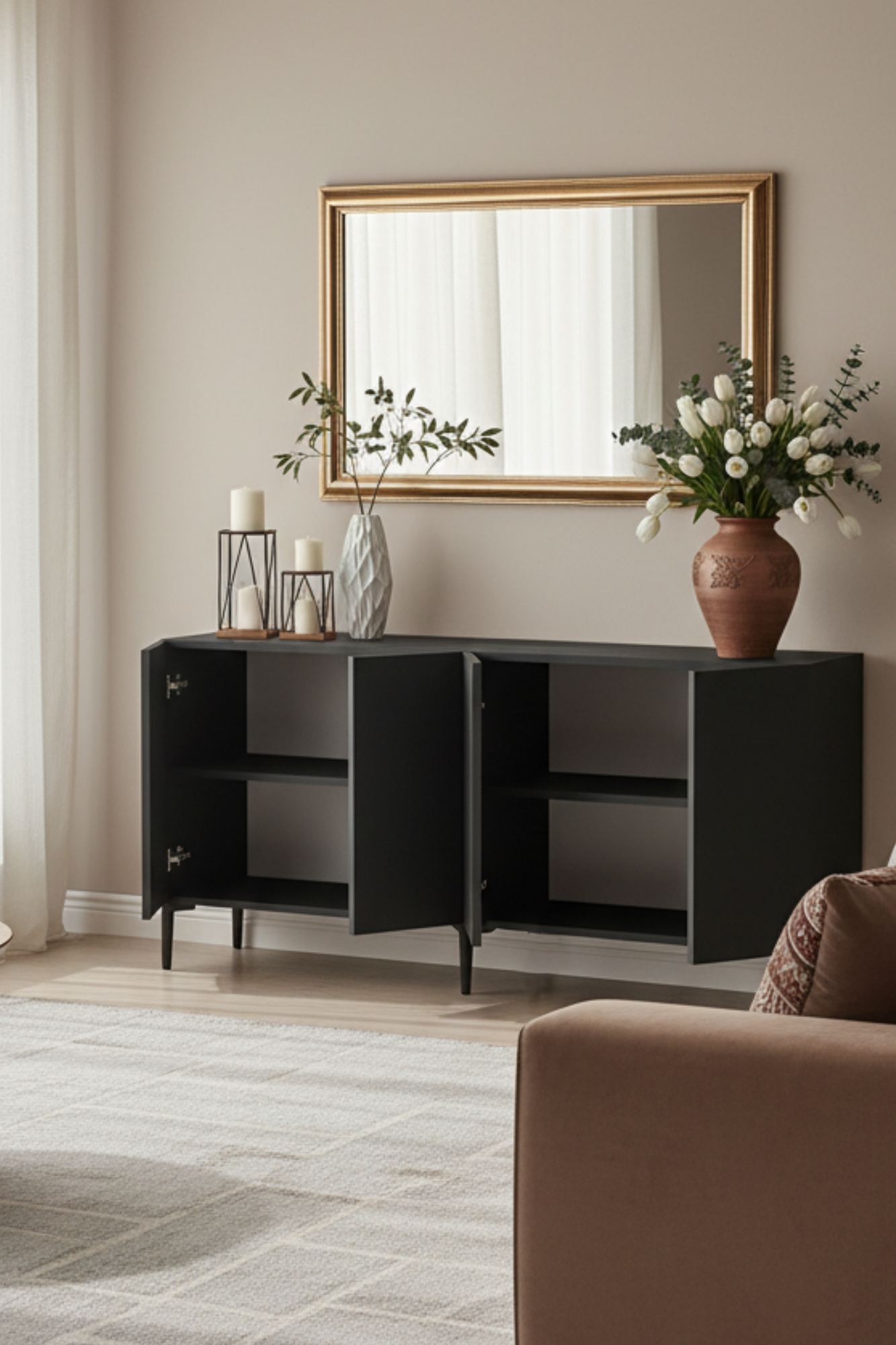 Κονσόλα Μπουφές 150x75x32 εκ Ανθρακί 555CHM1597