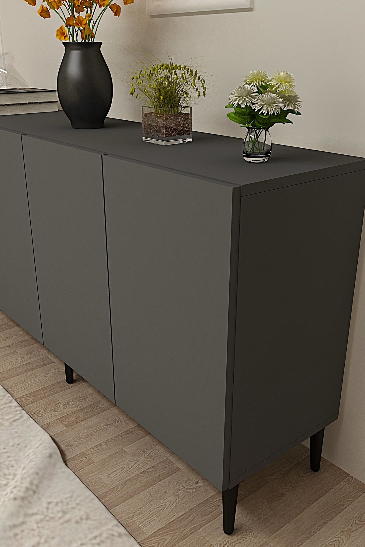 Κονσόλα Μπουφές 150x75x32 εκ Ανθρακί 555CHM1597