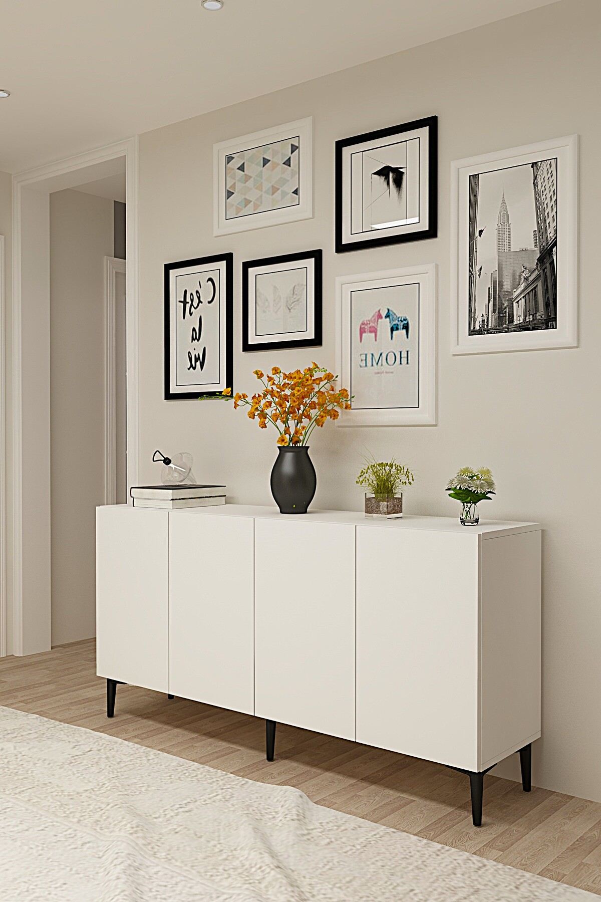 Κονσόλα Μπουφές 150x75x32 εκ Λευκό 555CHM1598