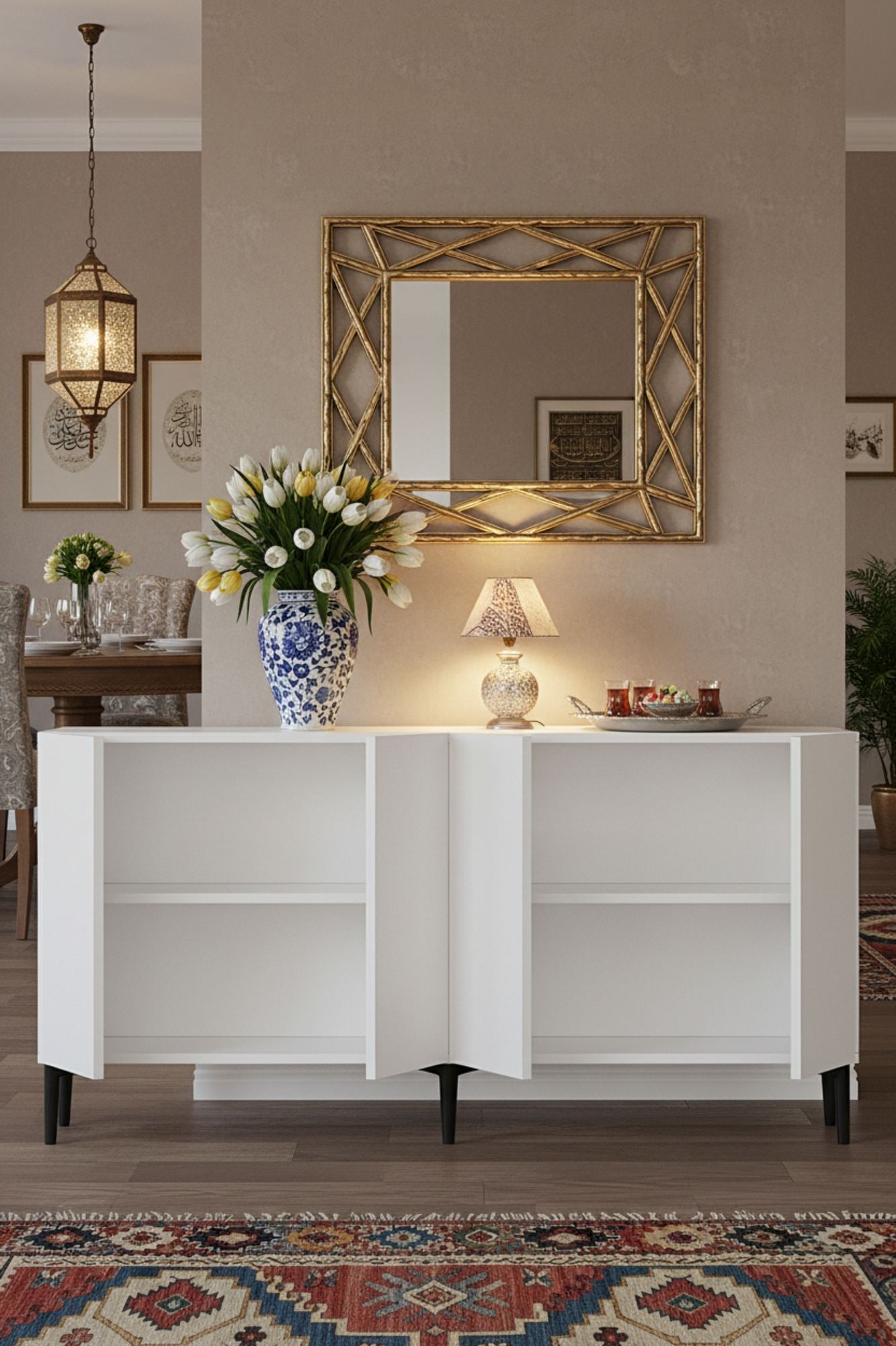 Κονσόλα Μπουφές 150x75x32 εκ Λευκό 555CHM1598