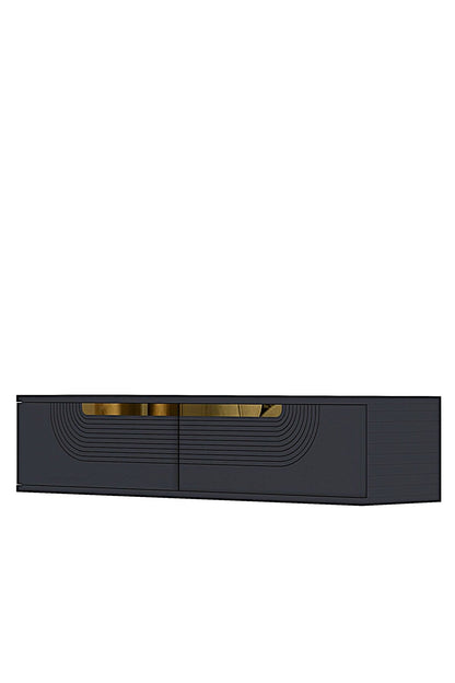 Συρταριέρα 120x25.5x29.6 εκ Ανθρακί / Χρυσό 555CHM1600