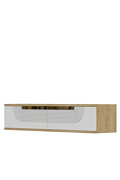 Συρταριέρα 120x25.5x29.6 εκ Δρυς Sapphire / Λευκό / Χρυσό 555CHM1608