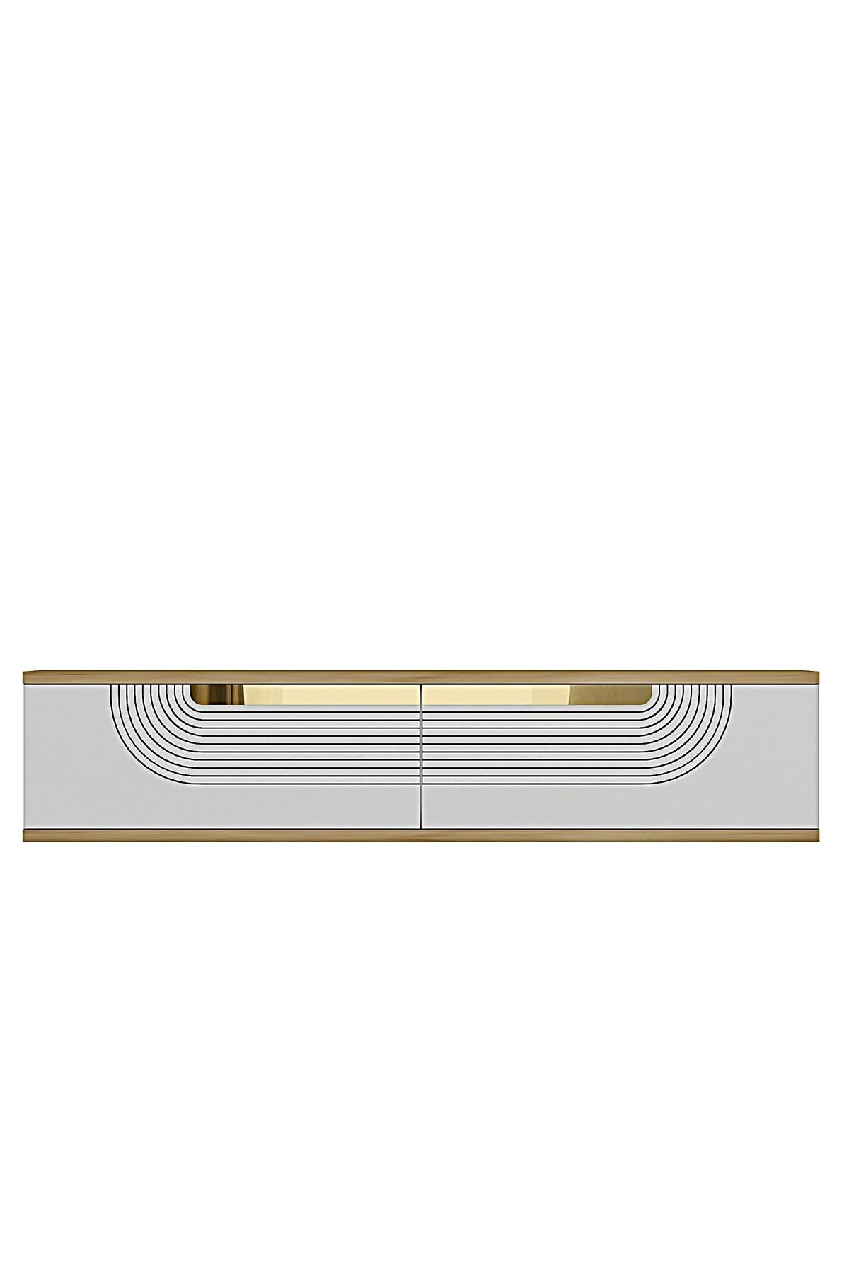 Συρταριέρα 120x25.5x29.6 εκ Δρυς Sapphire / Λευκό / Χρυσό 555CHM1608