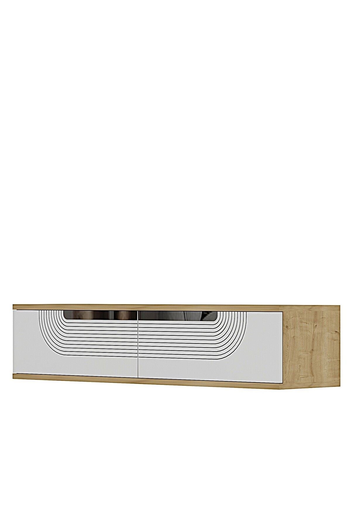 Συρταριέρα 120x25.5x29.6 εκ Δρυς Sapphire / Λευκό / Ασημί 555CHM1609