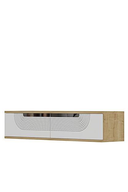 Συρταριέρα 120x25.5x29.6 εκ Δρυς Sapphire / Λευκό / Ασημί 555CHM1609