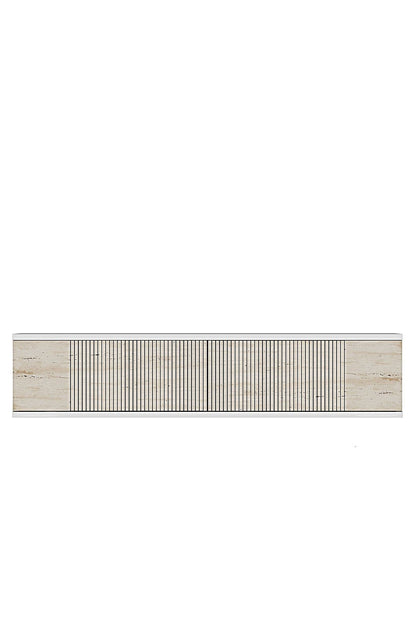 Συρταριέρα 120x25.5x29.6 εκ Λευκό / Travertine 555CHM1612