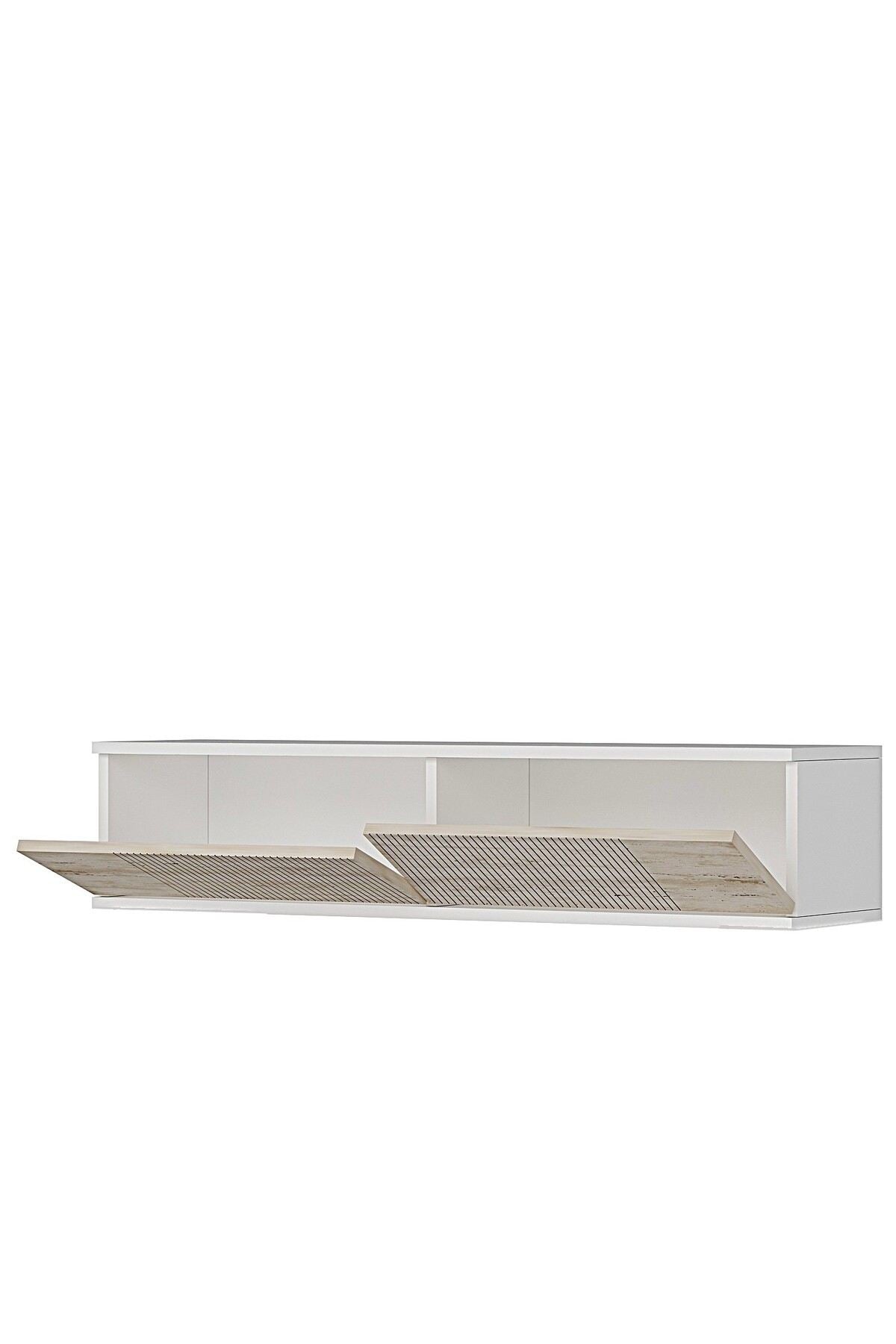 Συρταριέρα 120x25.5x29.6 εκ Λευκό / Travertine 555CHM1612