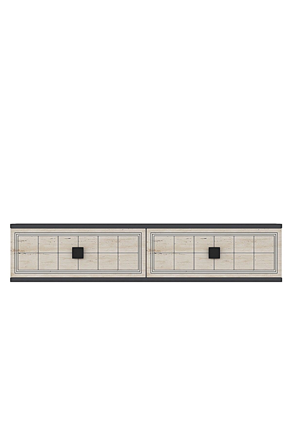 Συρταριέρα 120x25.5x29.6 εκ Ανθρακί / Travertine 555CHM1614
