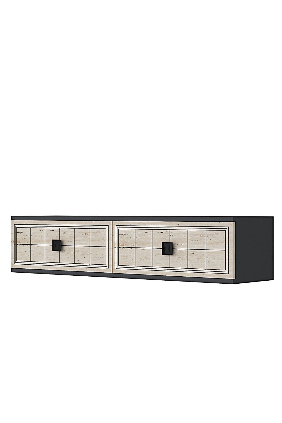 Συρταριέρα 120x25.5x29.6 εκ Ανθρακί / Travertine 555CHM1614