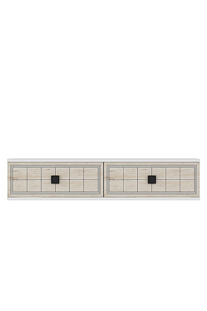 Συρταριέρα 120x25.5x29.6 εκ Λευκό / Travertine 555CHM1616
