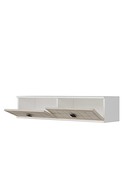 Συρταριέρα 120x25.5x29.6 εκ Λευκό / Travertine 555CHM1616