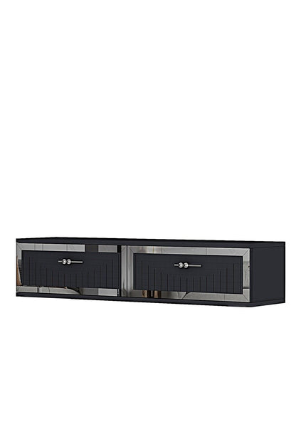 Συρταριέρα 120x25.5x29.6 εκ Ανθρακί / Ασημί 555CHM1619