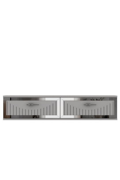 Συρταριέρα 120x25.5x29.6 εκ Λευκό / Ασημί 555CHM1621