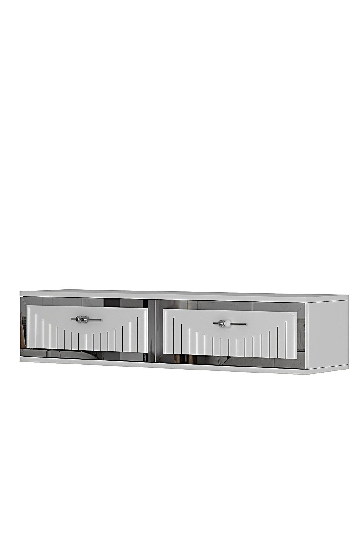 Συρταριέρα 120x25.5x29.6 εκ Λευκό / Ασημί 555CHM1621