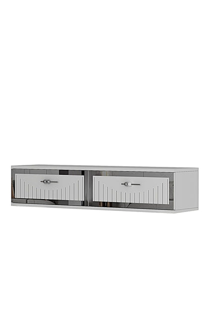 Συρταριέρα 120x25.5x29.6 εκ Λευκό / Ασημί 555CHM1621
