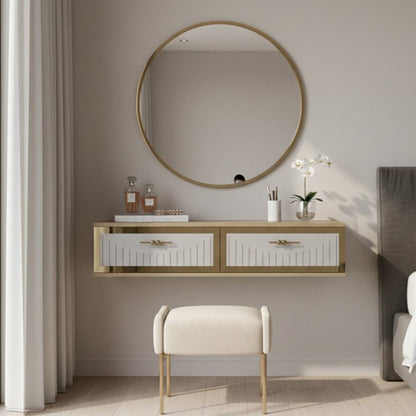 Συρταριέρα 120x25.5x29.6 εκ Δρυς Sapphire / Λευκό / Χρυσό 555CHM1622