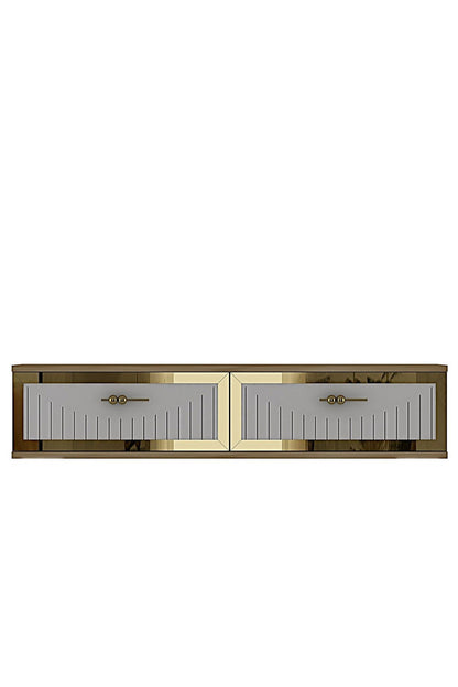 Συρταριέρα 120x25.5x29.6 εκ Δρυς Sapphire / Λευκό / Χρυσό 555CHM1622