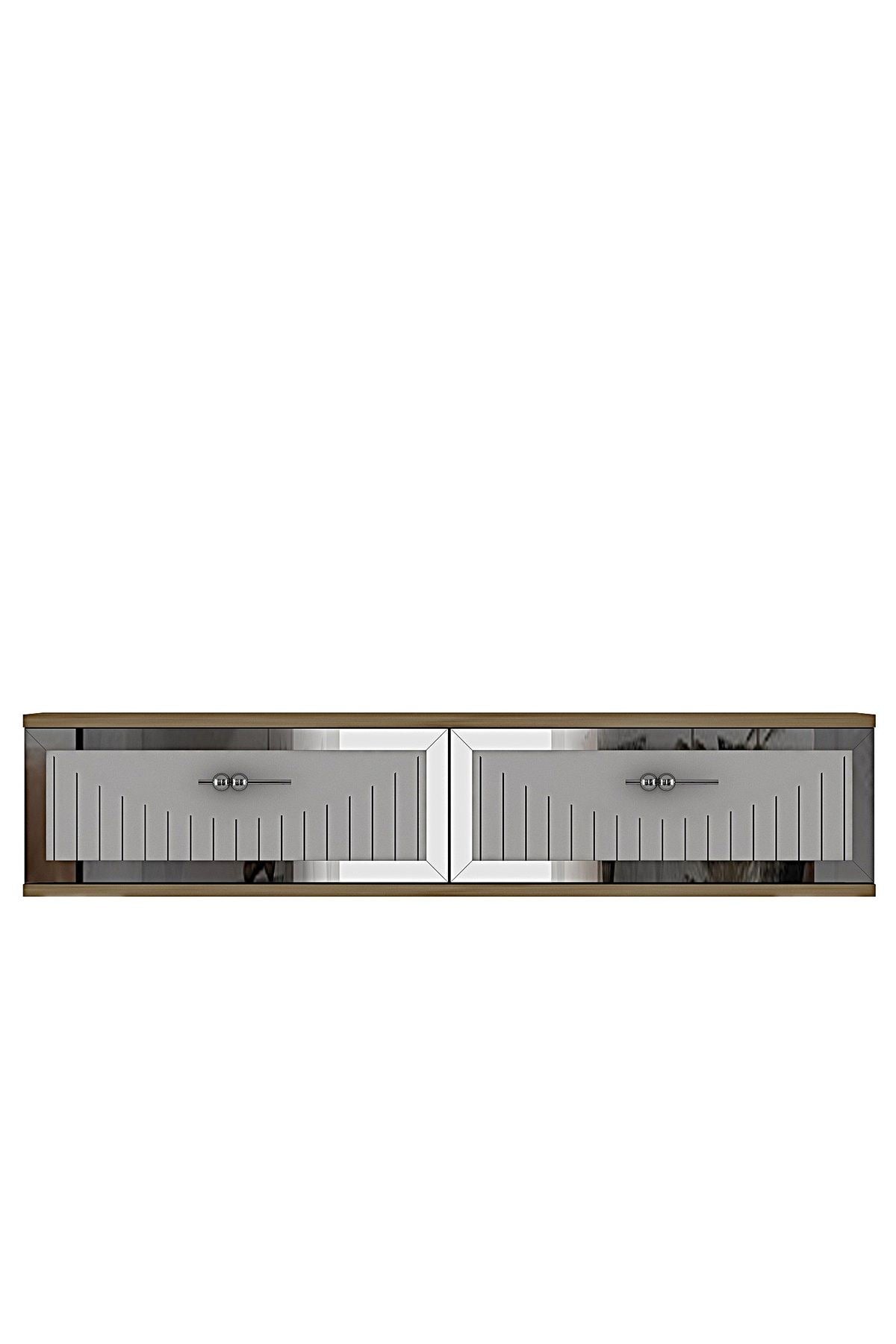 Συρταριέρα 120x25.5x29.6 εκ Δρυς Sapphire / Λευκό / Ασημί 555CHM1623