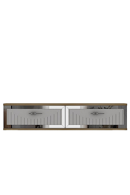 Συρταριέρα 120x25.5x29.6 εκ Δρυς Sapphire / Λευκό / Ασημί 555CHM1623